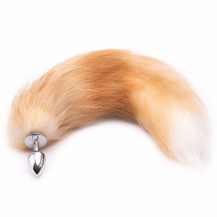 Orange Metal Cat Tail Butt Plug