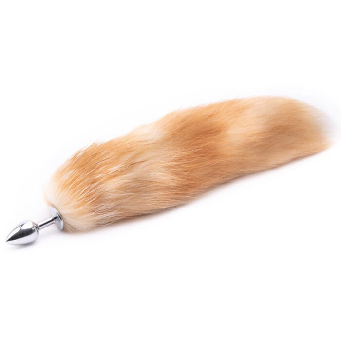 Orange Metal Cat Tail Butt Plug